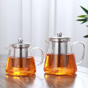 耐热玻璃茶壶茶具高硼硅泡茶壶透明不锈钢内胆耐高温彩把茶壶