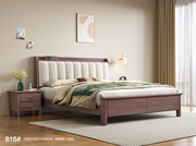 美式皮床1.8米双人床主卧婚床网红床简约现代软床欧式实木床