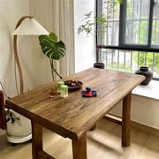 老榆木桌子复古茶桌实木桌子吧台，长桌书桌餐桌阳台桌民宿家用。
