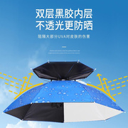 新疆钓鱼伞帽头戴式折叠遮阳垂钓大号双层帽户外防风雨防晒