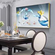 餐厅单联画冰晶玻璃有框画卧室挂画单幅装饰画酒店玄关客厅背景画