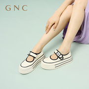 gnc高品质帆布鞋厚底增高可爱脸魔术贴学院，风玛丽珍鞋