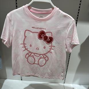 巴拉巴拉女童夏季卡通hellokitty小猫印花短袖t恤201224117013
