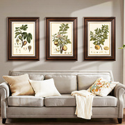 美式装饰画客厅沙发背景墙壁画复古挂画餐厅植物果实简约欧式油画