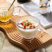 川岛屋太阳花玻璃杯家用高颜值牛奶杯透明水杯子奶，茶杯燕麦早餐杯