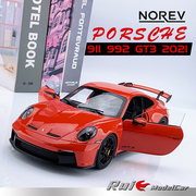 1 18诺威尔保时捷Porsche 911 992 GT3 2021合金跑车仿真汽车模型
