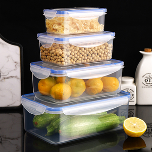 厨房冰箱长方形保鲜盒微波耐热塑料，饭盒食品餐盒水果收纳密封盒