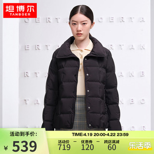 90鹅绒直充坦博尔羽绒服，女短款时尚方领秋冬外套tb331378