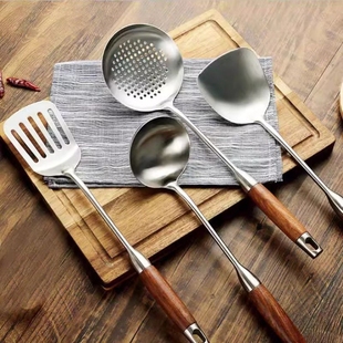 加厚不锈钢厨具套装锅铲汤勺漏勺，煎铲家用炒菜铲，勺子厨房用品铲子