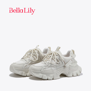 bellalily2024欧洲站显瘦松糕鞋女减龄，老爹鞋运动小白鞋子