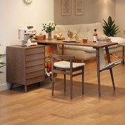 实木吧台桌子家用客厅可伸缩一体餐边柜家庭储物约岛台餐桌