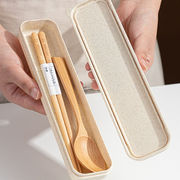 半物生活便携餐具日式木筷木勺套装木质筷子勺子带收纳盒学生儿童