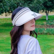 空顶帽2024夏季女防紫外线防晒遮阳帽子户外遮脸显脸小太阳帽