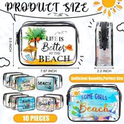 桃心旅行5个装PVC透明洗漱袋带拉链防水印花化妆品收纳沙滩包