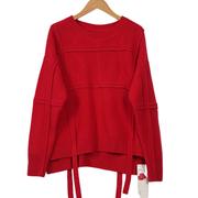 华人杰fe品牌撤柜折扣，女装气质时尚，休闲大红针织衫a4-2290