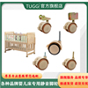 婴儿床脚轮轱辘bb床轮子通用静音滑轮万向轮带刹车插杆轮童床配件