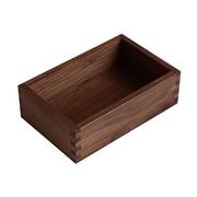 黑胡桃木收纳盒 无盖木盒 木质收纳盒 全实木榫卯结构木盒子