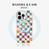MASFIEL × 彩色格子头像适用苹果15Promax手机壳14Pro可旋转磁吸带支架iPhone15保护套支点13全包防摔女