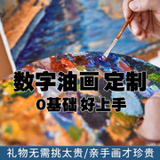 数字油画定制油画涂色diy填色照片人像情侣手绘填充装饰画手工画