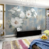 3d北欧电视背景墙纸美式田园，壁纸沙发卧室，壁画客厅花卉影视墙布