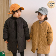 儿童棉衣中长款加绒加厚韩版男童女童棉服，2023冬季小宝宝外套