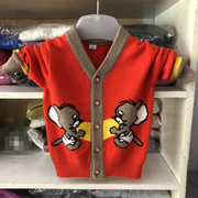 男童羊绒开衫女童毛衣，宝宝婴幼儿手工针织，儿童加厚外套v韩版