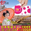日本电话卡4g手机流量上网卡可选71530天1020g50g东京旅游卡