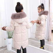 女童棉服2023洋气冬装韩版儿童中长款棉衣加厚中大童棉袄外套