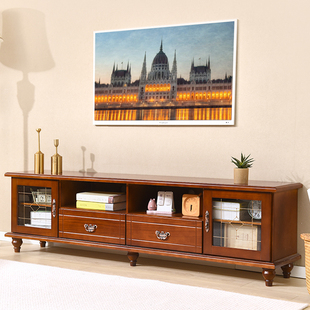 实木电视柜简约现代小户型中式地柜，客厅卧室家用茶几电视机柜组合