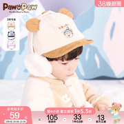 pawinpaw卡通小熊童装男女宝宝，帽子两件套可拆卸式护耳