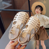儿童凉鞋韩系2024夏季女童复古缕空透气包头防滑沙滩鞋百搭软皮鞋