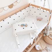 婴儿床床围栏宝宝全棉床品一片式拼接床围软包纯棉儿童防撞围挡
