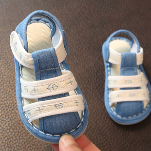 儿童手工布鞋婴幼儿1-3岁男童学步鞋宝宝千层软底防滑室内外凉鞋