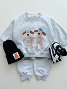 秋冬婴幼儿卫衣套装男女童，韩版休闲小狗长袖，长裤宝宝两件套装