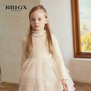 rbigx瑞比克童装冬季百搭网纱百搭休闲女童，设计感蛋糕裙连衣裙