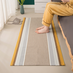 北欧地垫卧室床边小地毯简约装饰流苏毯阳台浴室门口防滑吸水脚垫
