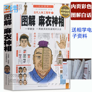 正版彩图/古代人体工程学白话《图解麻衣神相》相术学权威书籍宋麻衣道者金志文译注麻衣相法大全古书相书男女手相面相术数译文