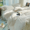 水貂绒四件套珊瑚绒水晶绒，冬天双面毛绒，加绒纯白色1.8m床单被套