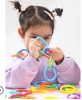 手指精细几何扣环链条连环扣塑料，积木项链玩具桌面儿童动作训练