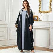 阿拉伯宽松开衫长袍跨境外贸蝙蝠，袖中东迪拜女装两件套宽松舒适裙