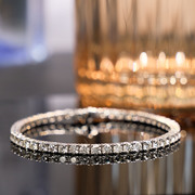 2023太府珠宝18k金钻石(金钻石，)手链满钻经典四爪镶嵌百搭款钻石首饰手链