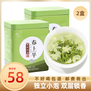 飘雪茉莉花茶2023新茶浓香型绿茶，特级四川花毛峰蒙顶山茶叶小包装