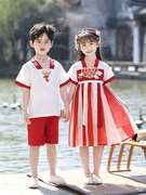 六一幼儿园表演出服夏季中国风，古装唐装小学生，汉服夏装古风连衣裙