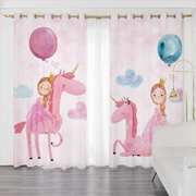 儿童房短窗帘女童卧室2米短帘花边卡通少女粉色2020年儿童