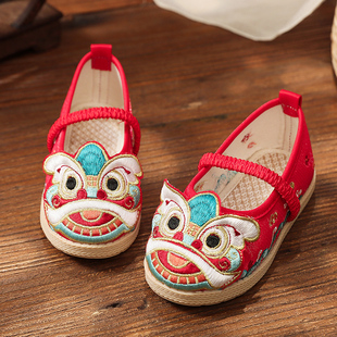 汉服鞋女童春秋婴儿虎头鞋宝宝，1周岁儿童拜年鞋中国风老北京布鞋