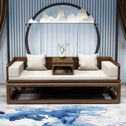 新中式罗汉床实木中式榆木推拉客厅沙发实木床现代简约小户型床榻