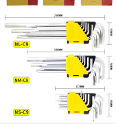 。tajima田岛内六角扳手公制平头9件套装加长高硬度内六角棒扳手