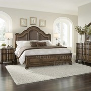 美式实木床欧式主卧双人床，家具床头柜斗柜卧室床，别墅主卧家具定制