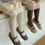 女童连裤袜春夏薄款纯色，麻花纹宝宝，打底裤袜韩版森系中小童舞蹈袜