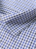 纯棉短袖衬衫男 蓝色格子 普洛克24夏 商务薄款 舒适半袖衬衣